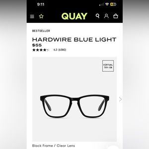 NWT Quay Australia Hardwire Mini Blue Light Glasses
